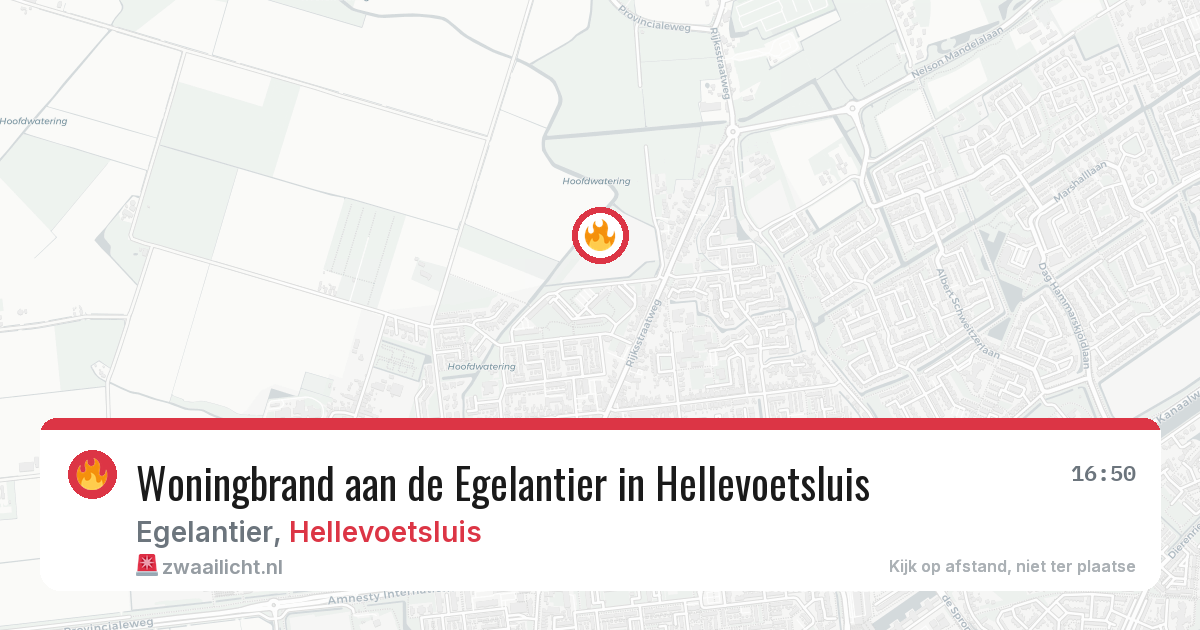 Woningbrand aan de Egelantier in Hellevoetsluis — 7 jun 2026