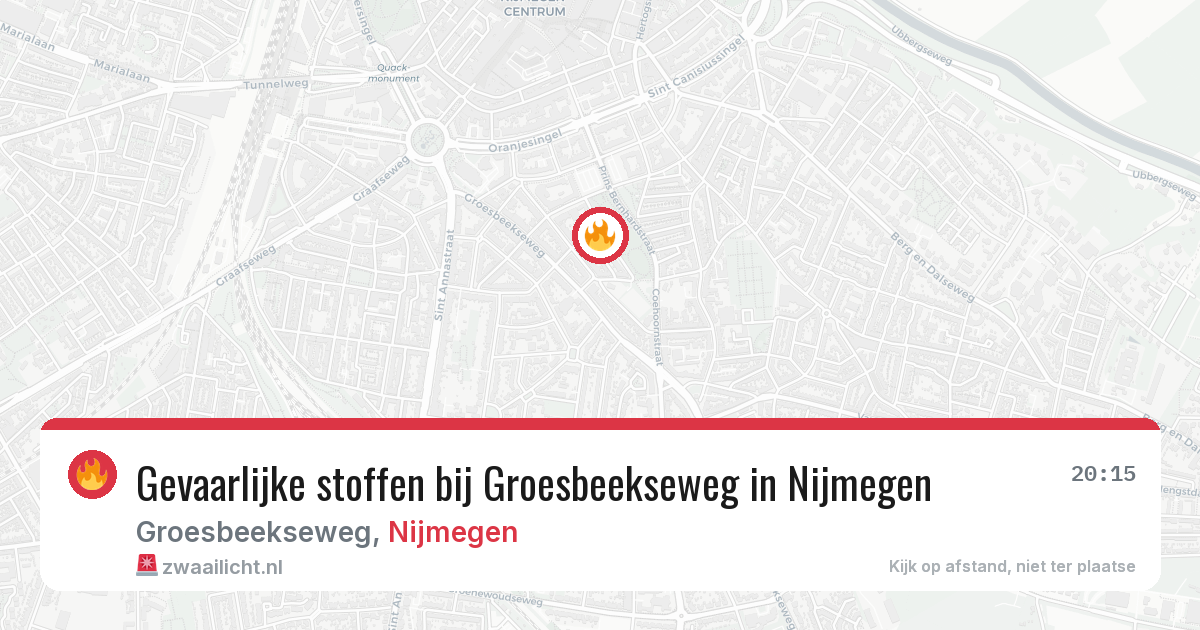 Gevaarlijke stoffen bij Groesbeekseweg in Nijmegen — 8 jun 2026