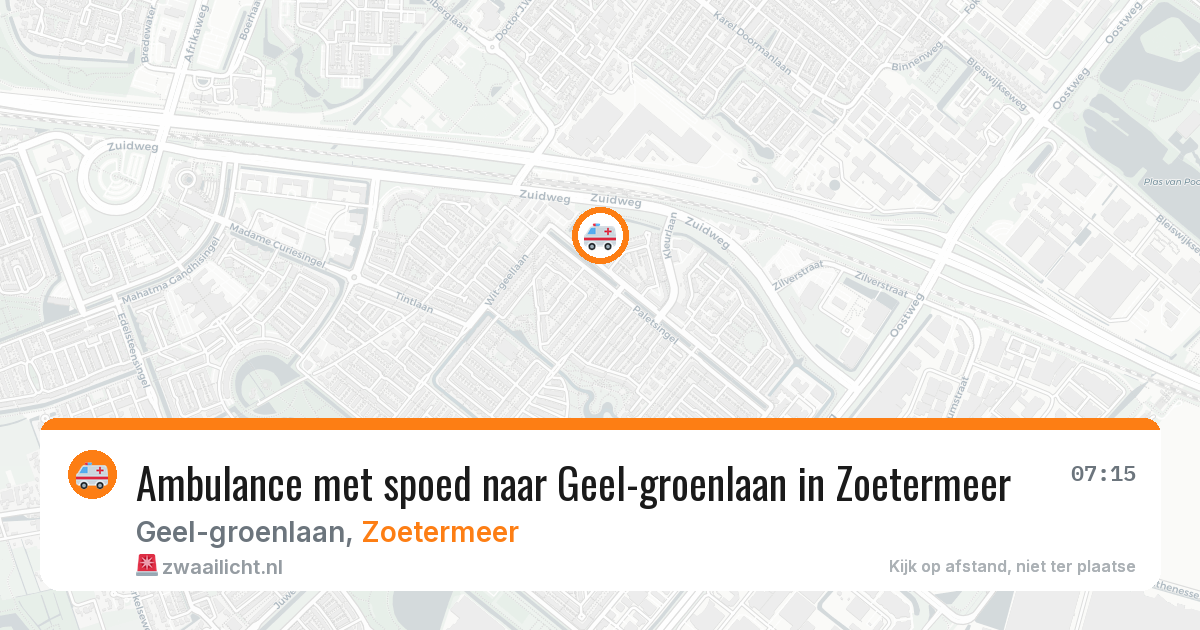Ambulance met spoed naar Geel-groenlaan in Zoetermeer — 18 mrt 2026