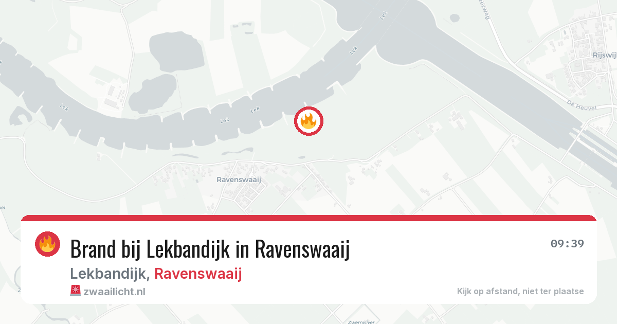 Brand bij Lekbandijk in Ravenswaaij — 6 aug 2026