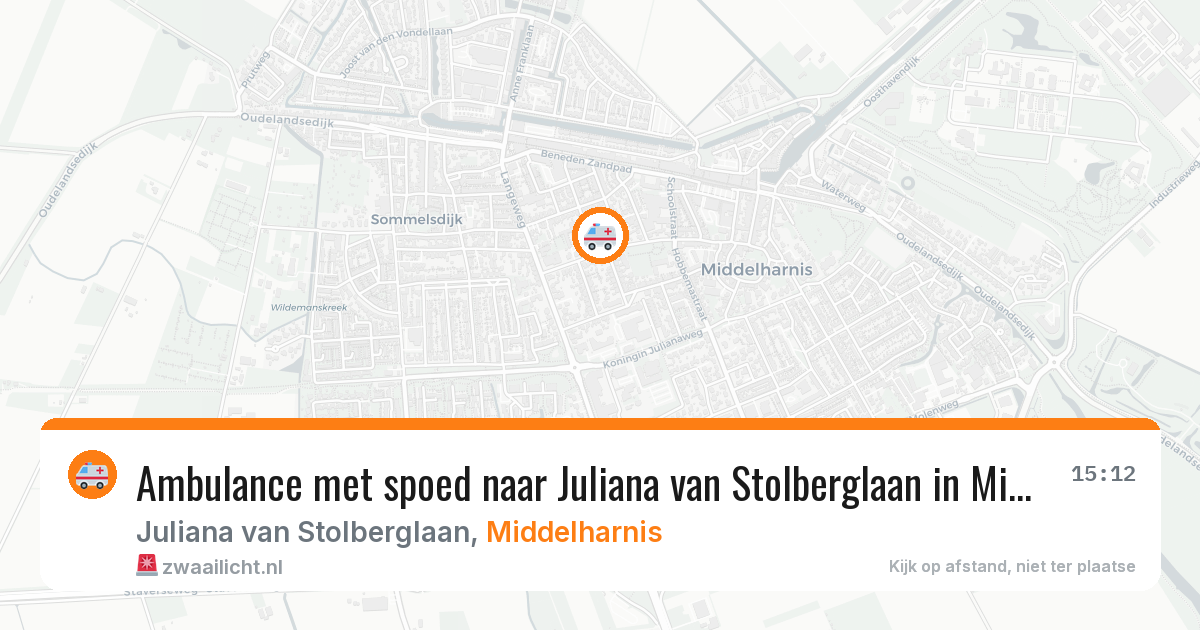 Ambulance met spoed naar Juliana van Stolberglaan in Middelharnis — 1 jun 2026