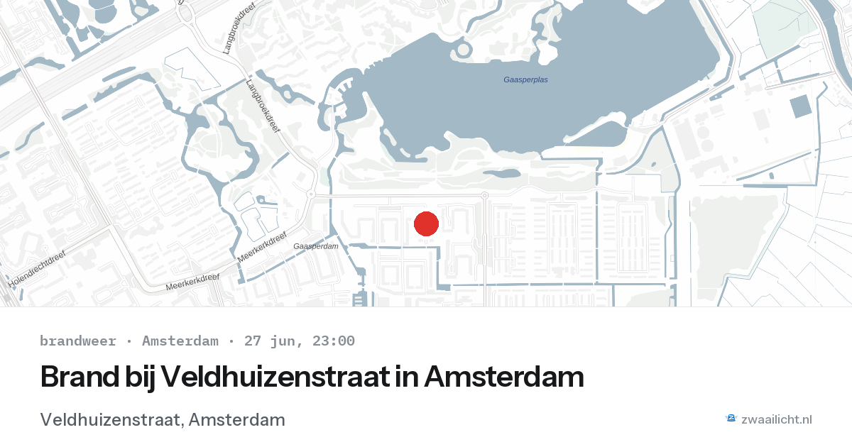 Brand bij Veldhuizenstraat in Amsterdam — 27 jun 2026