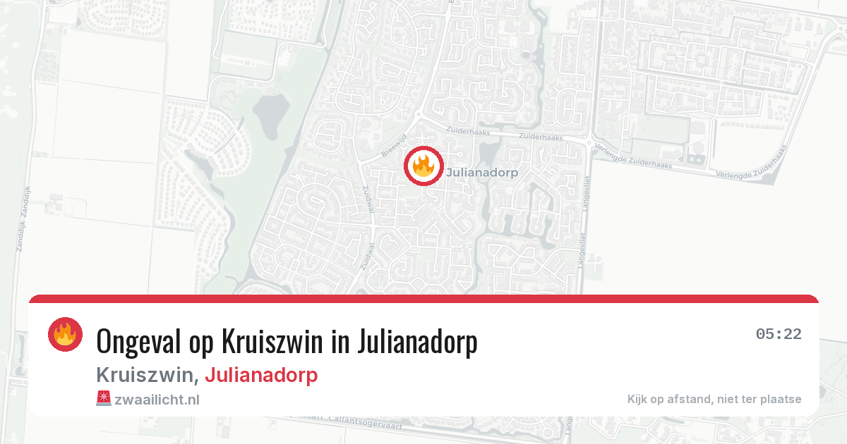 Ongeval op Kruiszwin in Julianadorp — 13 aug 2026