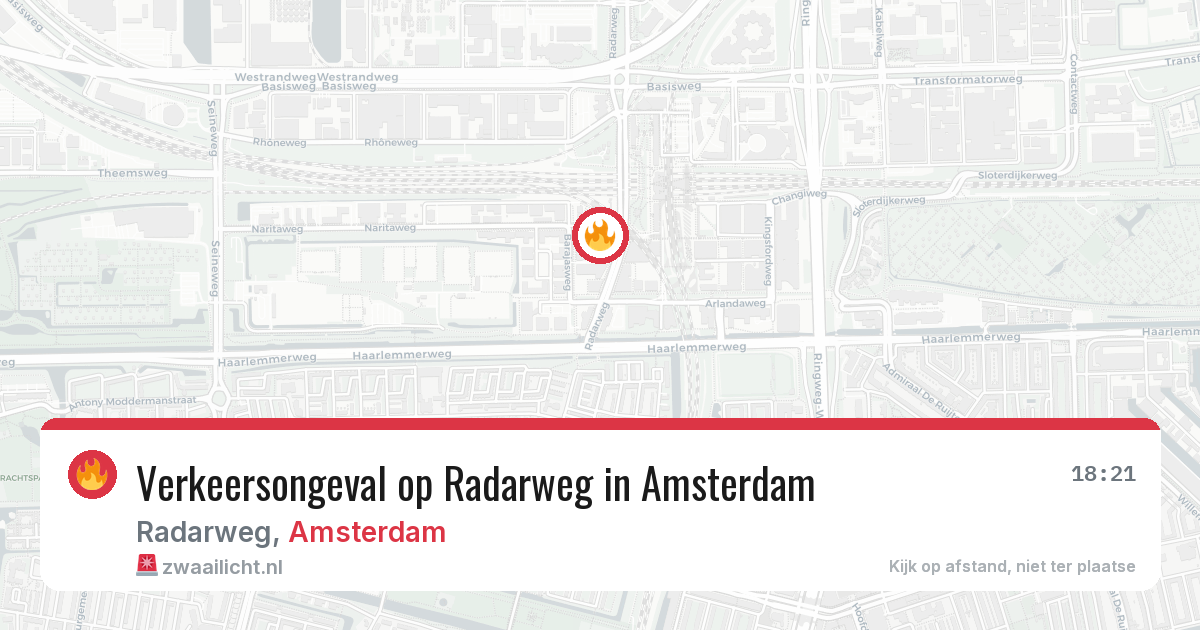 Verkeersongeval op Radarweg in Amsterdam — 9 jun 2026