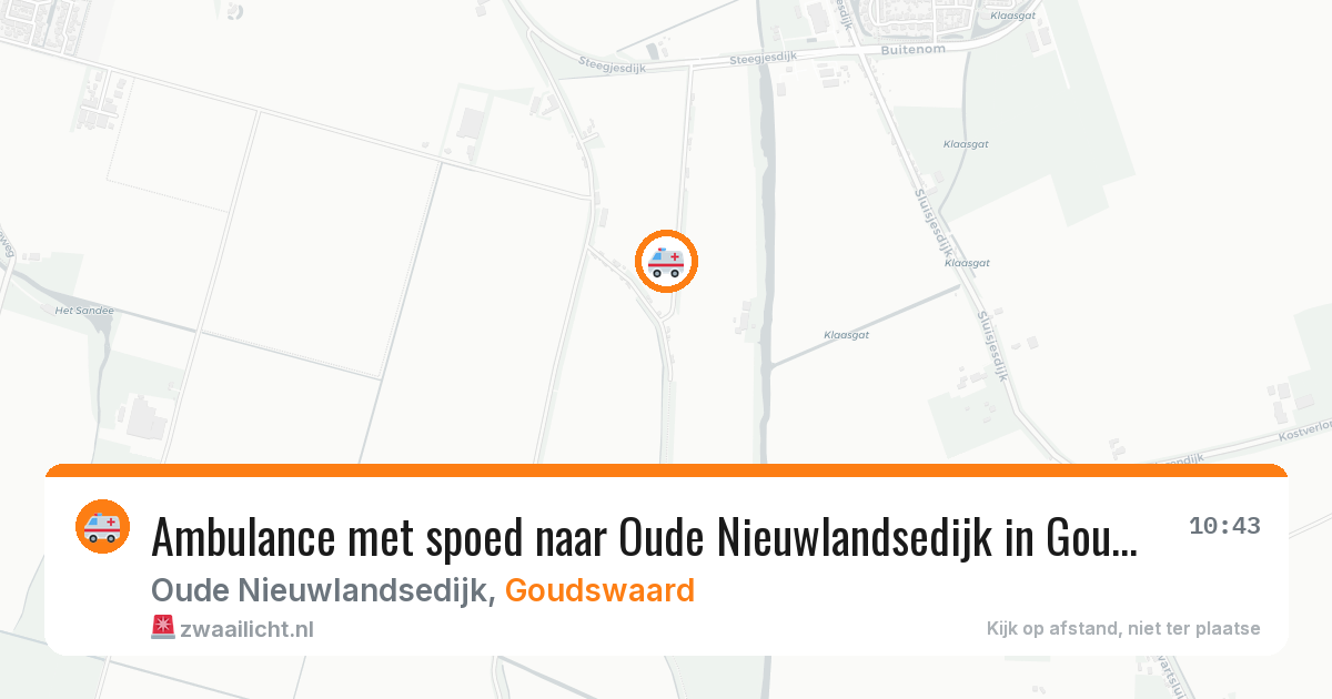 Ambulance met spoed naar Oude Nieuwlandsedijk in Goudswaard — 19 jan 2026