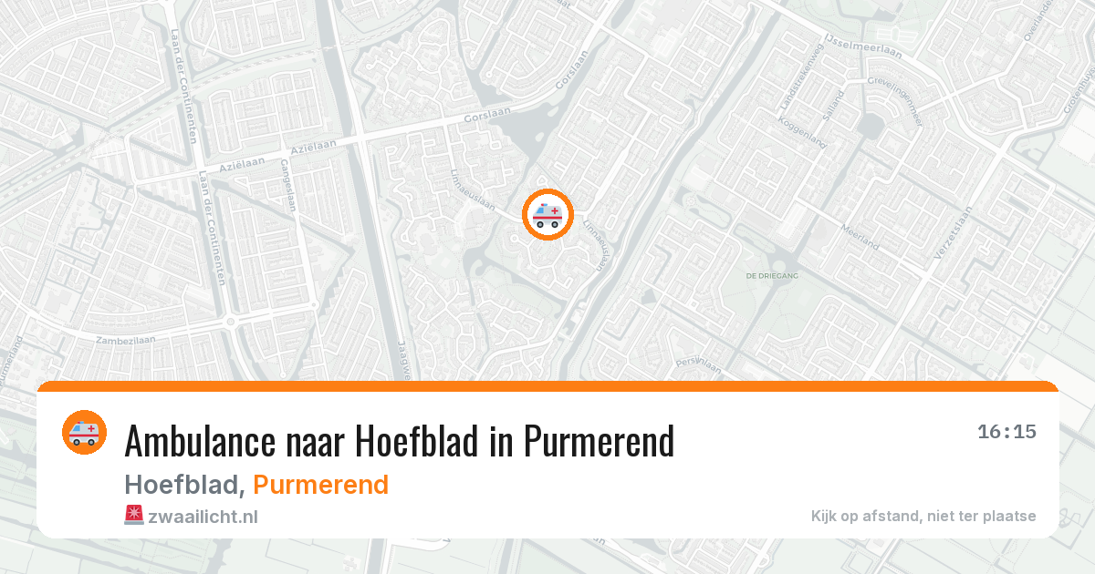 Ambulance naar Hoefblad in Purmerend — 2 aug 2026