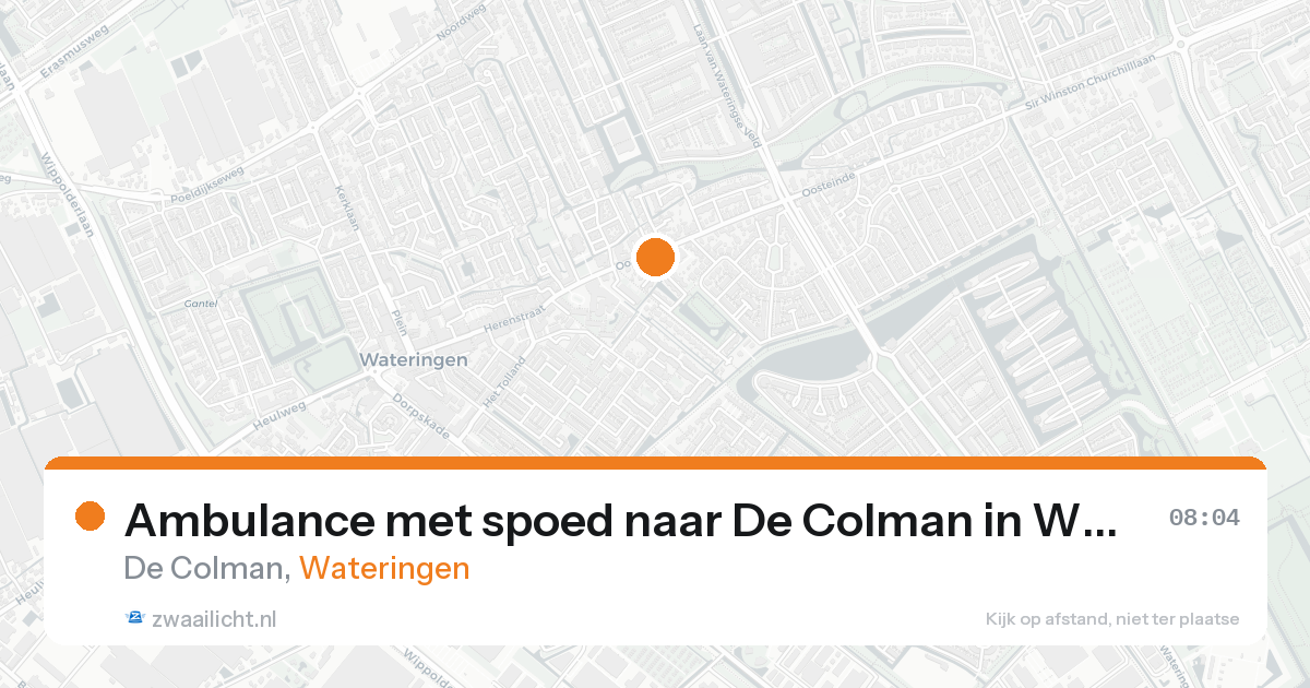 Ambulance met spoed naar De Colman in Wateringen — 17 aug 2026