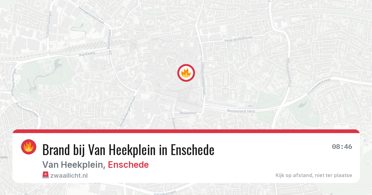Brand bij Van Heekplein in Enschede — 22 jul 2026