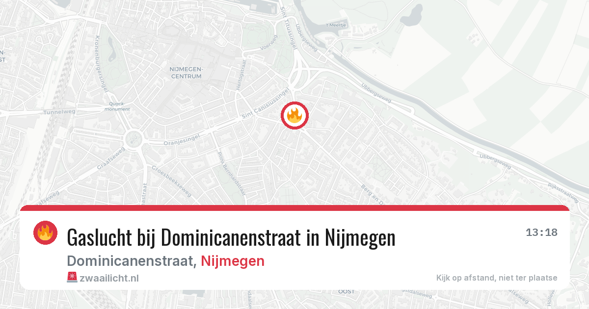 Gaslucht bij Dominicanenstraat in Nijmegen — 11 aug 2026