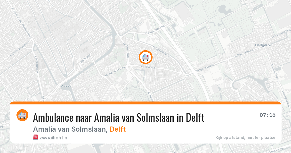 Ambulance naar Amalia van Solmslaan in Delft — 7 aug 2026