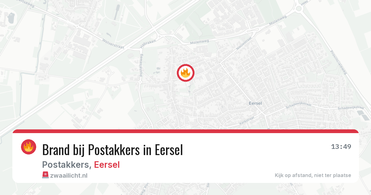 Brand bij Postakkers in Eersel — 13 jul 2026