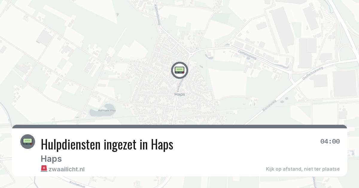 Hulpdiensten ingezet in Haps — 18 jun 2026 | 🚨 Zwaailicht.nl