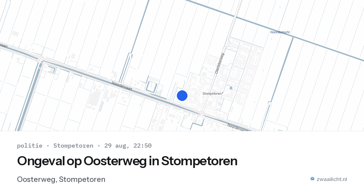 Ongeval op Oosterweg in Stompetoren — 29 aug 2026