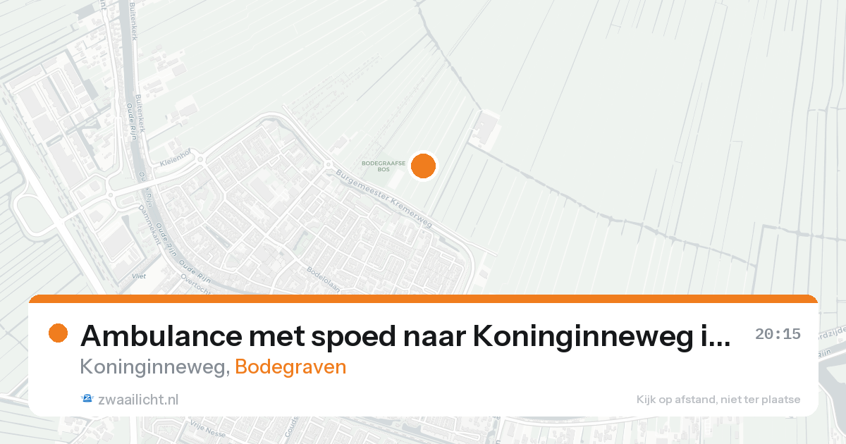 Ambulance met spoed naar Koninginneweg in Bodegraven — 19 jul 2026