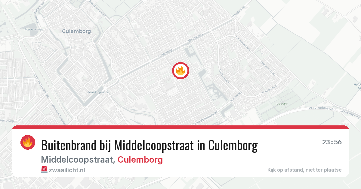 Buitenbrand bij Middelcoopstraat in Culemborg — 21 jun 2026