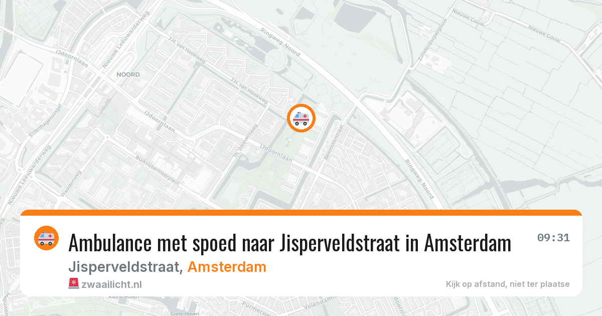Ambulance met spoed naar Jisperveldstraat in Amsterdam — 17 apr 2026