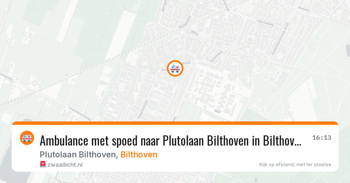 Ambulance met spoed naar Plutolaan Bilthoven in Bilthoven — 23 mrt 2026