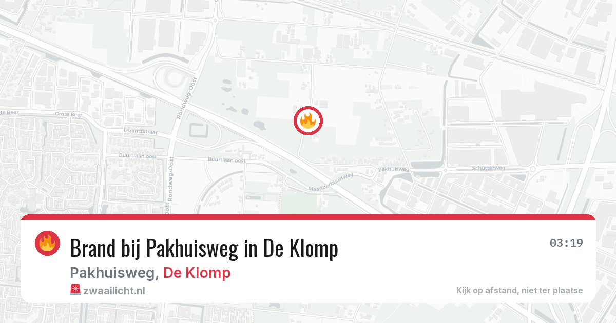 Brand bij Pakhuisweg in De Klomp — 28 jun 2026