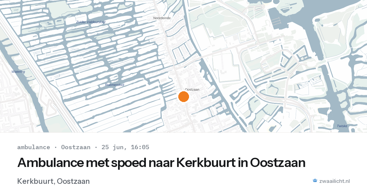 Ambulance met spoed naar Kerkbuurt in Oostzaan — 25 jun 2026