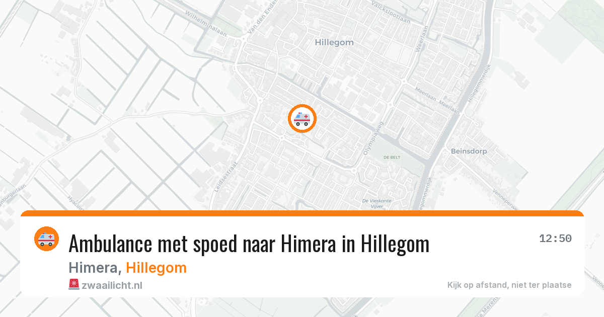Ambulance met spoed naar Himera in Hillegom — 10 aug 2026