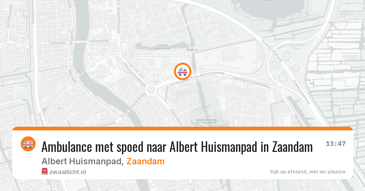 Ambulance met spoed naar Albert Huismanpad in Zaandam — 12 aug 2026