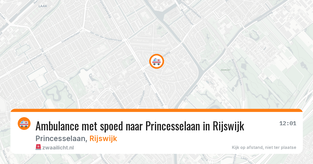 Ambulance met spoed naar Princesselaan in Rijswijk — 24 mei 2026
