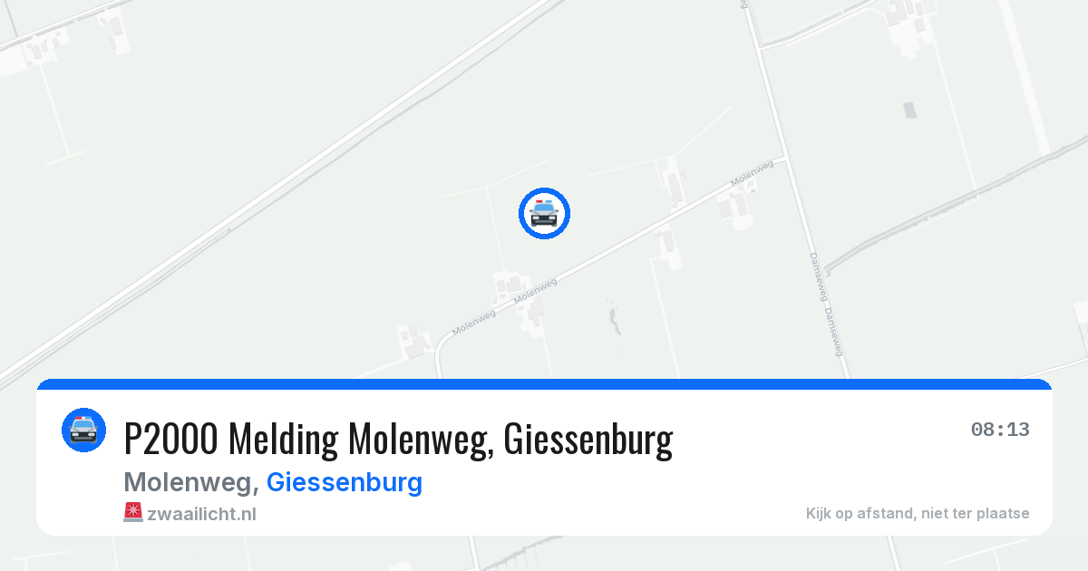 P2000 Melding Molenweg, Giessenburg — 1 jul 2026