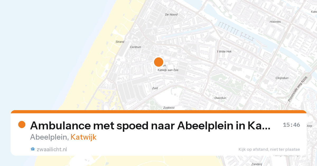 Ambulance met spoed naar Abeelplein in Katwijk — 18 mei 2026