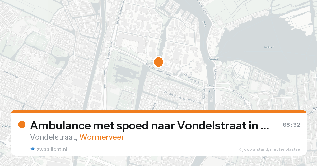 Ambulance met spoed naar Vondelstraat in Wormerveer — 20 mei 2026