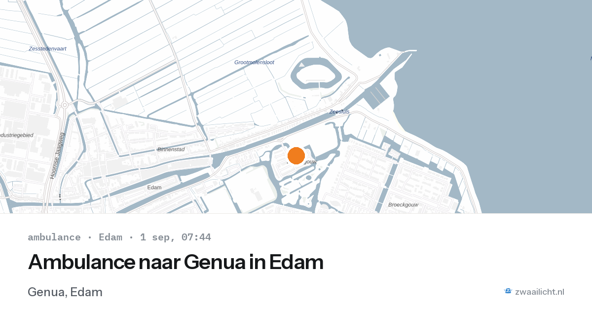 Ambulance naar Genua in Edam — 1 sep 2026