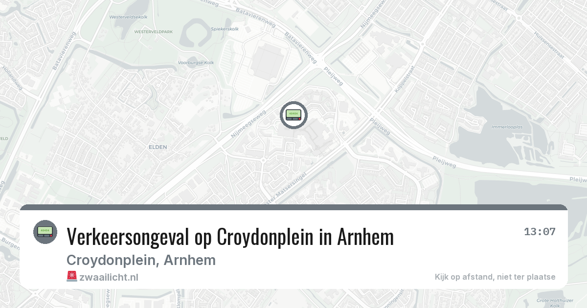 Verkeersongeval op Croydonplein in Arnhem — 7 aug 2026
