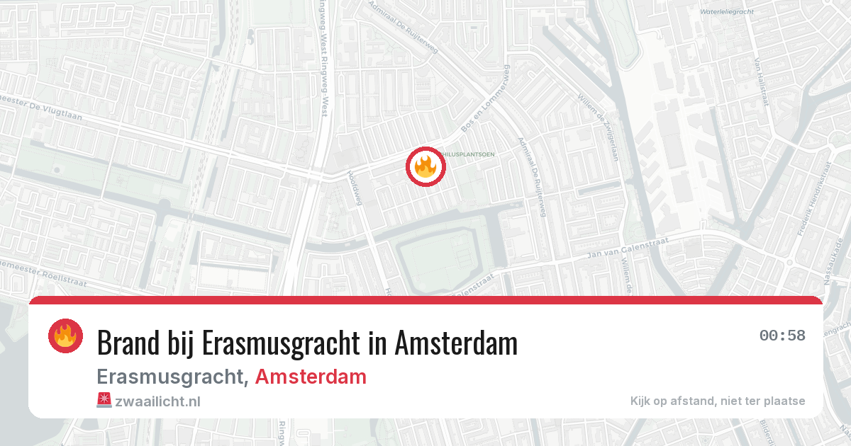 Brand bij Erasmusgracht in Amsterdam — 12 mei 2026