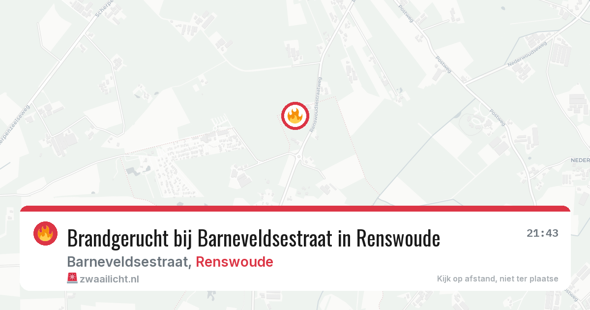 Brandgerucht bij Barneveldsestraat in Renswoude — 7 mei 2026