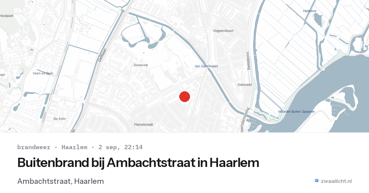Buitenbrand bij Ambachtstraat in Haarlem — 2 sep 2026