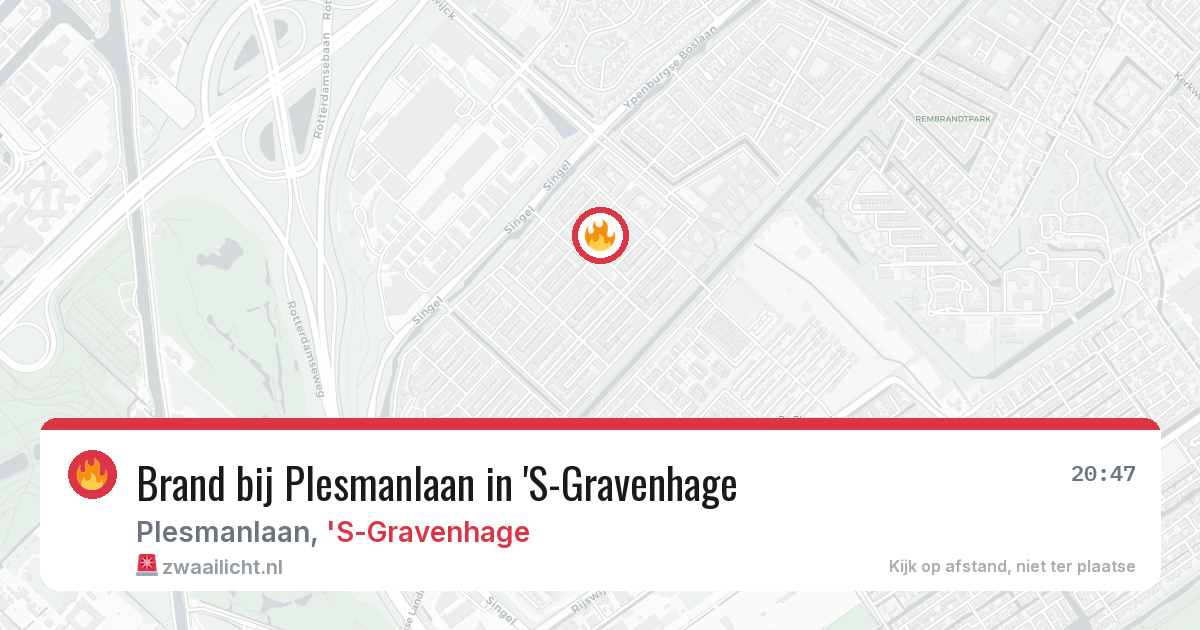 Brand bij Plesmanlaan in 'S-Gravenhage — 8 jul 2026