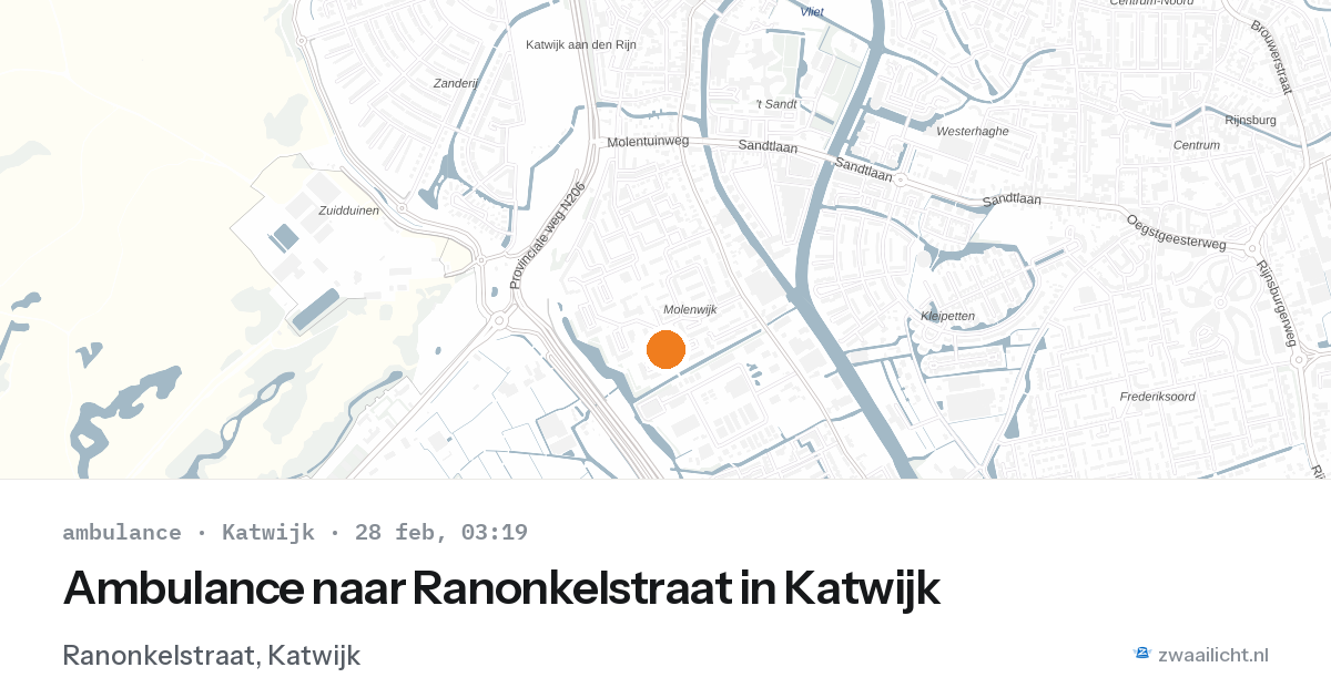 Ambulance naar Ranonkelstraat in Katwijk — 28 feb 2026