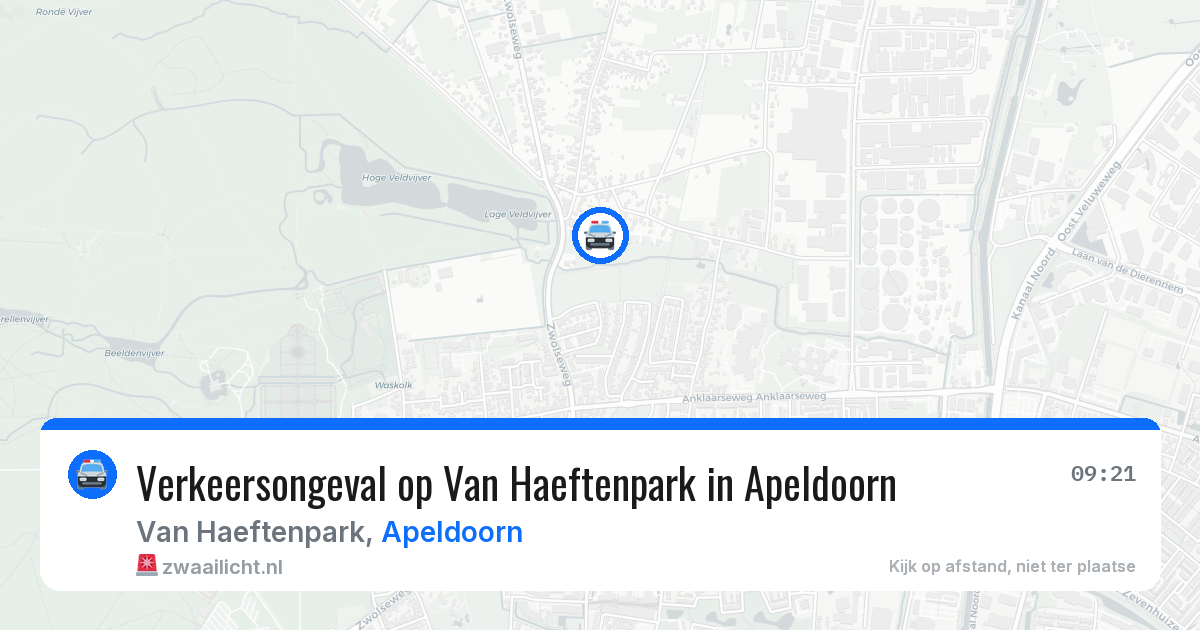 Verkeersongeval op Van Haeftenpark in Apeldoorn — 30 jul 2026