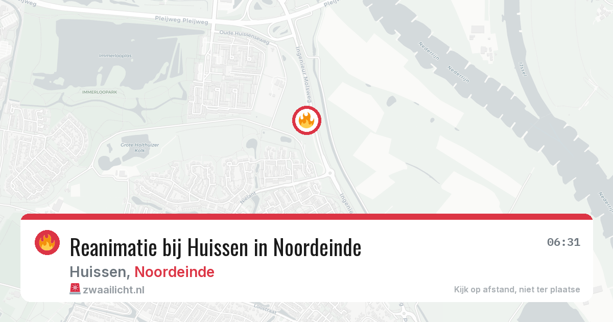 Reanimatie bij Huissen in Noordeinde — 21 mrt 2026