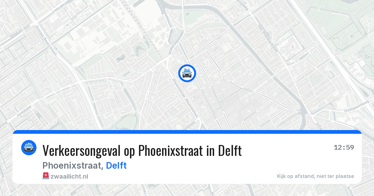 Verkeersongeval op Phoenixstraat in Delft — 13 aug 2026
