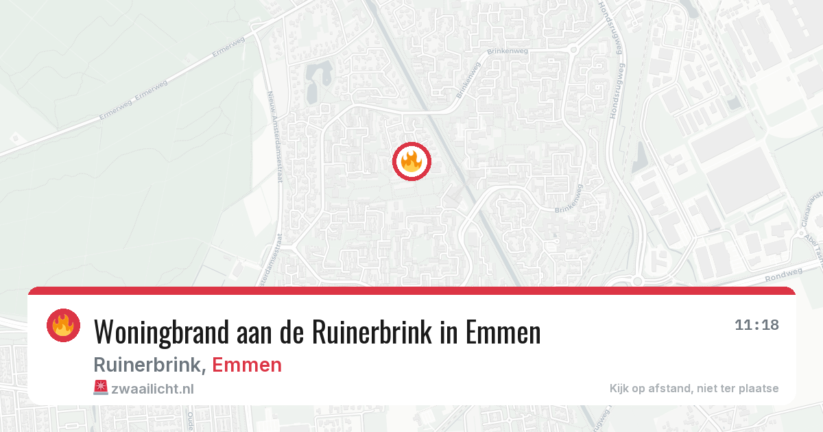 Woningbrand aan de Ruinerbrink in Emmen — 5 aug 2026
