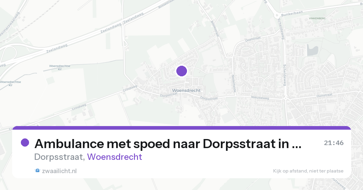 Ambulance met spoed naar Dorpsstraat in Woensdrecht — 17 aug 2026