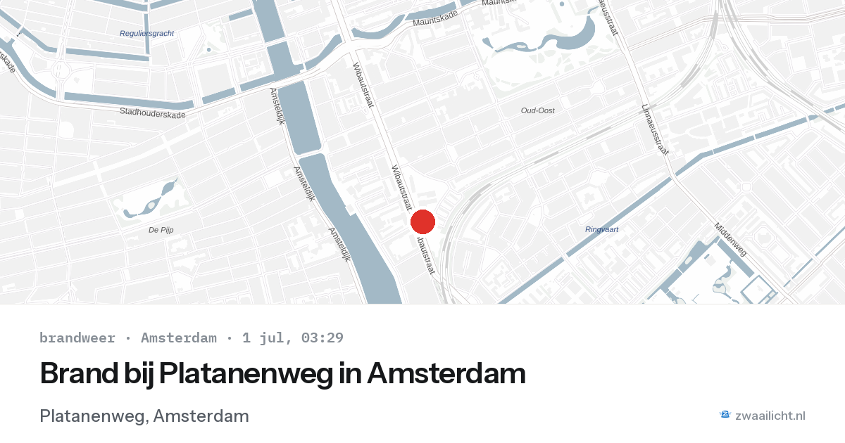 Brand bij Platanenweg in Amsterdam — 1 jul 2026