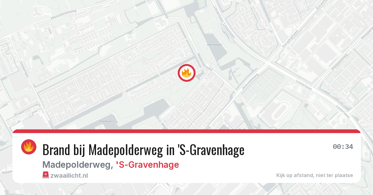 Brand bij Madepolderweg in 'S-Gravenhage — 6 aug 2026