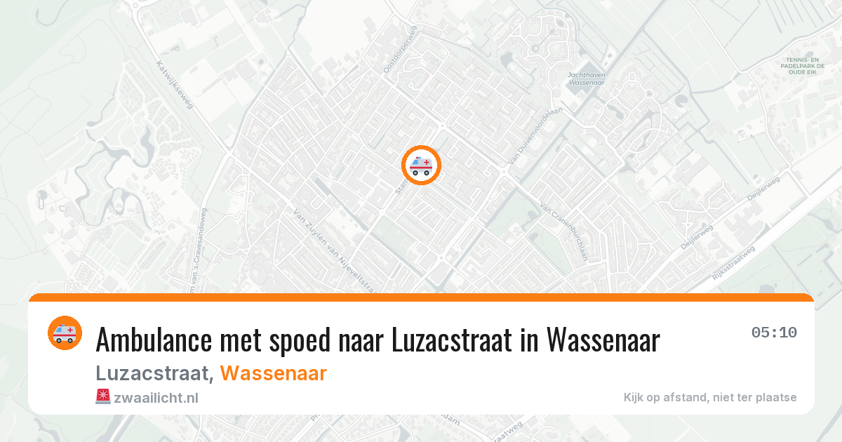 Ambulance met spoed naar Luzacstraat in Wassenaar — 8 aug 2026