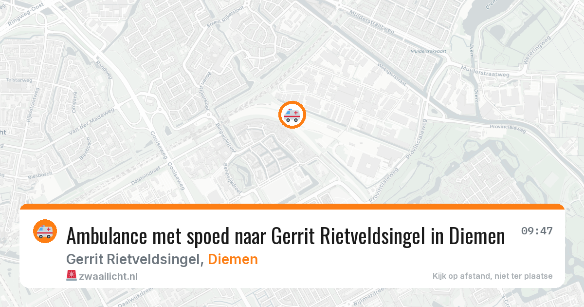 Ambulance met spoed naar Gerrit Rietveldsingel in Diemen — 17 jul 2026