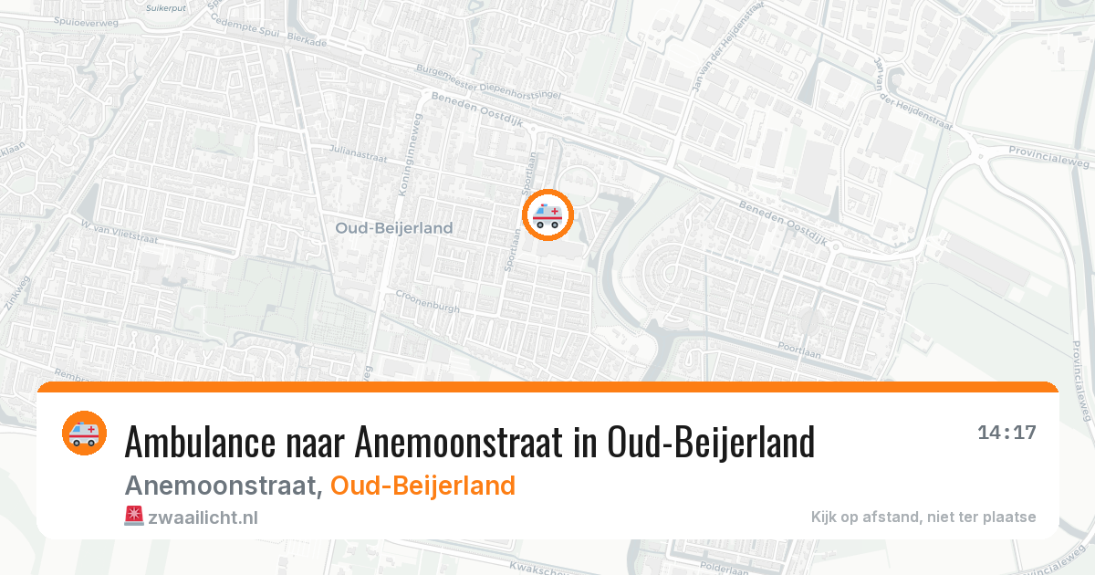 Ambulance naar Anemoonstraat in Oud-Beijerland — 20 mrt 2026