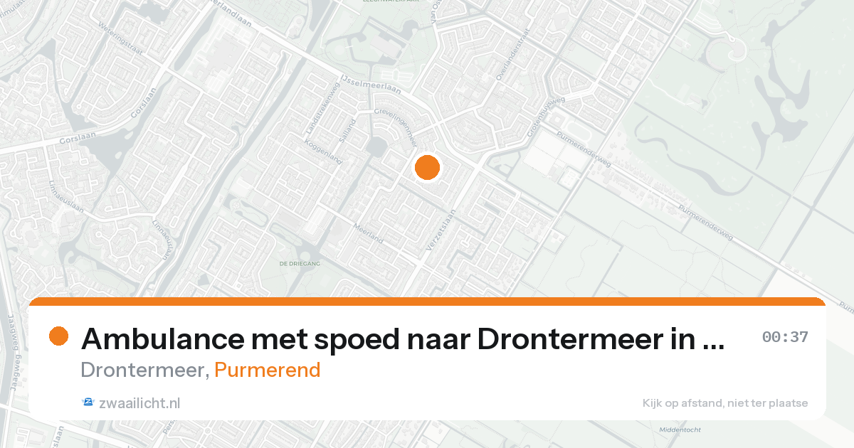 Ambulance met spoed naar Drontermeer in Purmerend — 14 mei 2026