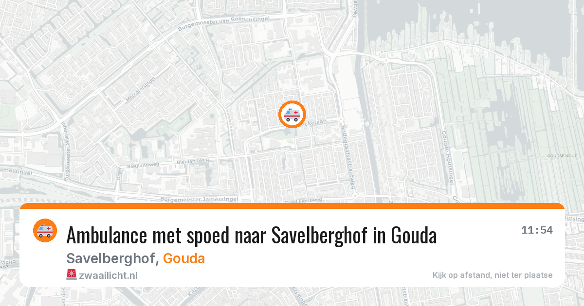 Ambulance met spoed naar Savelberghof in Gouda — 19 jun 2026