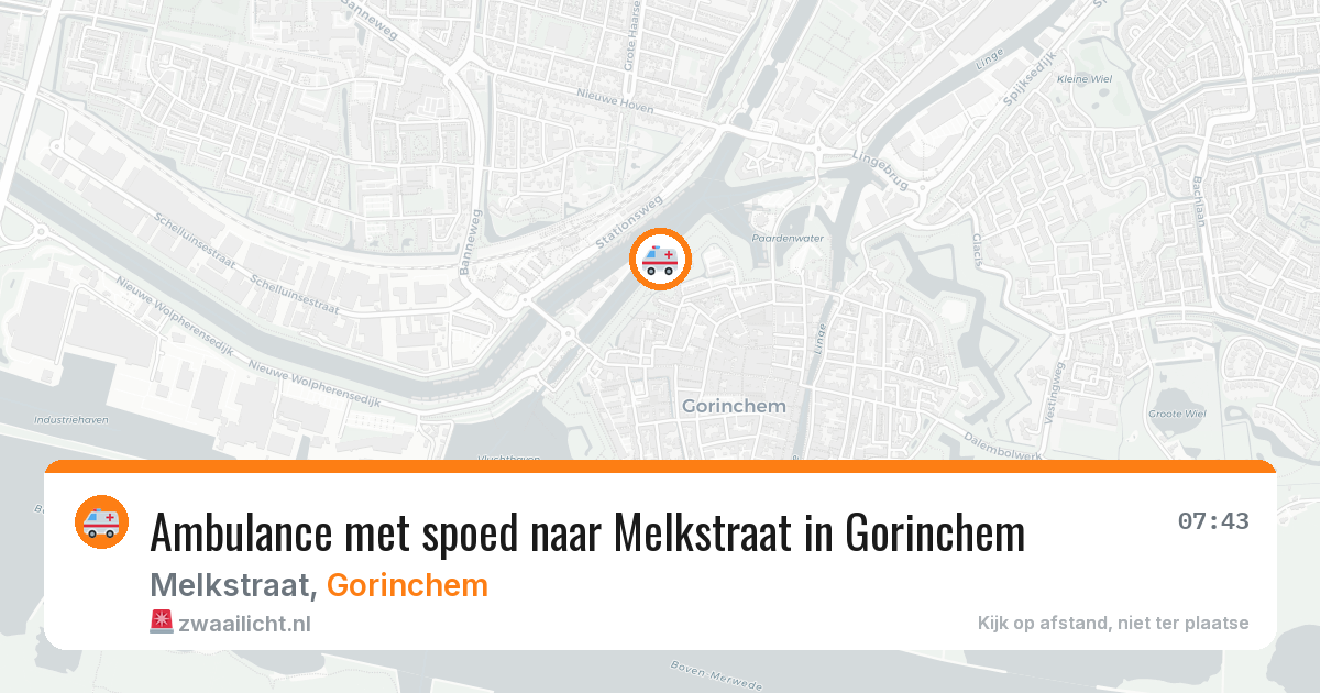 Ambulance met spoed naar Melkstraat in Gorinchem — 16 jul 2026