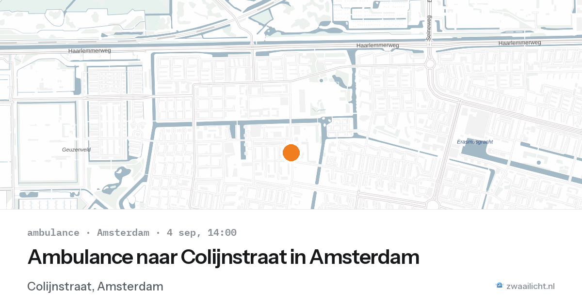 Ambulance naar Colijnstraat in Amsterdam — 4 sep 2026
